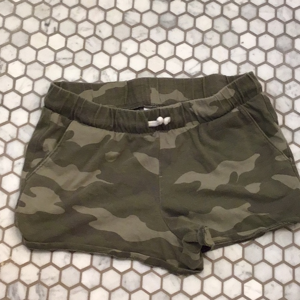 Camouflage shorts.